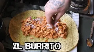 Making And Wrapping Jumbo Burrito With 2 Tortillas