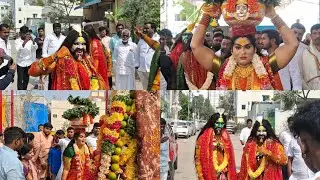 Jogini Shyamala and Rohit Potharaju at Ammerpur SammakkaSarakka Jatara By Thummala Pandu Rangareddy 