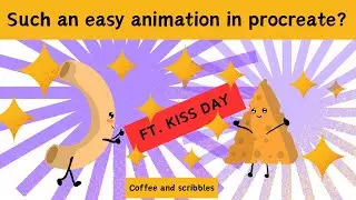 Kiss Day special | Easy Procreate Animation | Coffee and scribbles