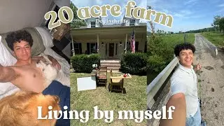 Living alone on a 20 ACRE RANCH | Rural living with 2 dogs and a cat, cleaning, full property tour