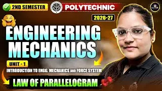 LAW OF PARALLELOGRAM || ENGINEERING MECHANICS | UNIT - 1| 2ND SEM ALL BRANCH || 2026-27 #upbte #live