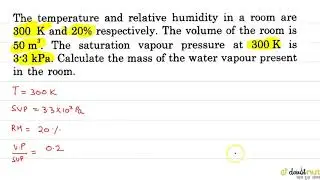 The tempareture and the relative humidity are 300K and 20% in a room