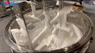 Vacuum emulsifying mixer to produce finished product