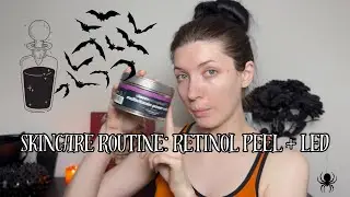 Goth Girl Facial Ritual 🕯️ | Retinol Peel + LED Therapy Skincare Routine