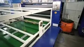 Custom made rotary heat press machine,3 phase 380V,5m long work table.