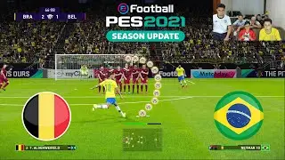 BRASIL x BÉLGICA COM NEYMAR INSPIRADO! COPA DO MUNDO PES 2021 JOGO 2 ‹ Rikinho ›