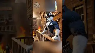 Sheriff cat brings justice!🙀💪 #cat #funny #shortfeed #catsound #aicat #shorts