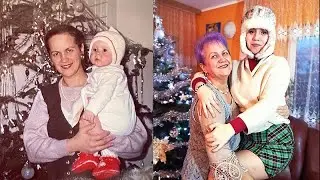 Am refăcut poze din copilărie cu părinţii mei