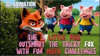 The 3 Little Pigs Outsmart the Tricky Fox with Fun Math Challenges | 3D Animation for Kids