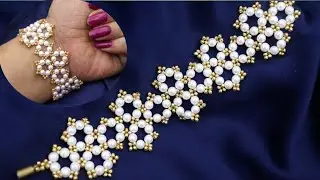Bridal Bracelet Making//Easy Pearl Bracelet Making At Home/Beaded Bracelet Tutorial/Handmade Jewelry