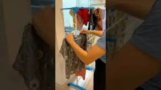 Varal de 3 andares: bora estender roupas comigo! (ASMR)