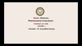 Pharmaceutical Jurisprudence    | Pharmacy Act 1948 Part-1| AKTU Digital Education