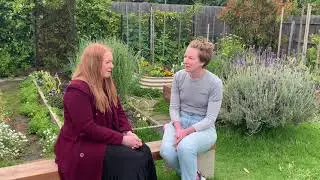 Leonie Mills from The Gordon chats with past student Beth from Smallholding