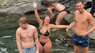 Bikini Beauty Turns a Freezing Waterfall into a Dreamlike Experience | Ha Giang Loop 👙