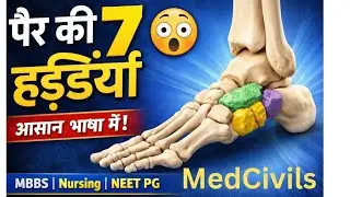 👉 Tarsal Bones in Hindi | पैर की 7 हड्डियाँ आसान भाषा में | Foot & Ankle Anatomy 3D #anatomy #mbbs 