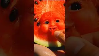 Watermelon & Pineapple Tiny Faces (Ultra-Real Macro Fruitlings) #shorts