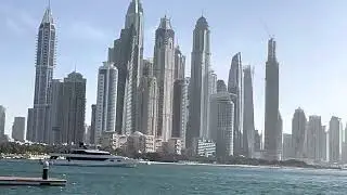 #Дубай Palm West Beach 2023 | Панорамный вид на все достопримечательности Пальмы во время прогулки.