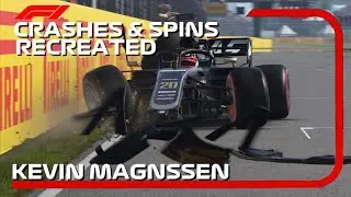 F1 2019 GAME: RECREATING ALL KEVIN MAGNUSSEN CRASHES & SPINS OF 2019