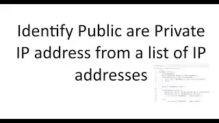 Find IP is Private or Public