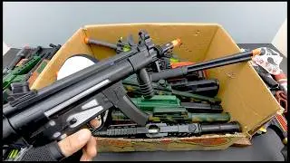Toy Gun Arsenal Unboxing! Green Sniper, MP5K, Skull Mask, Camo Rifles & Tactical SMGs