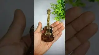 easy making a coconut shell guitar🎸🥥#shortsfeed #diy #art #shorts #craft