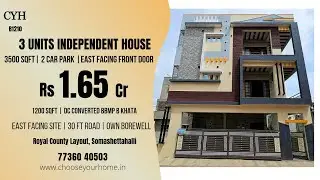 SOLD-CYH#B1210 - Rs 1.65Cr - 3 Units Independent House for Sale in Somashettahalli Abbigere