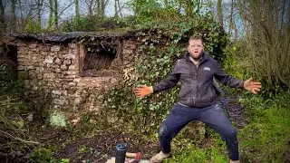 Removing Ivy Off An Old Stone Outhouse