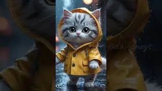 Little rain, no problem! This tiny explorer is ready for the storm! ☔🐱 #CuteKitten #RainyDayVibes