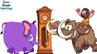 Big Elephant and wooly mammoth Hickory Dickory dock song 39 | Honey Nursery Rhymes & Kids Songs.