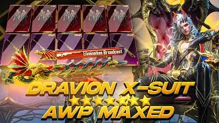 New Dravion Xsuit Maxed😈| New Awm Gun Skin Maxed😍| Best & Lucky Xsuit Crate Opening😎
