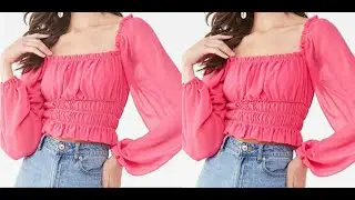 DIY Smocked Crop Top/Blouse/ How to stitch a Crop Top/Blouse for Beginners