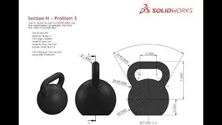 Solidworks CSWA Exam Practice | PART MODELLING | Section H - 3
