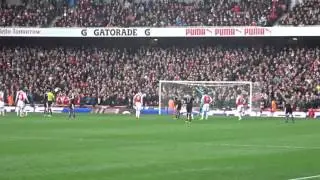 Jamie Vardy penalty vs Arsenal - Emirates Stadium - 14th February 2015