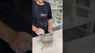 Real time!!! Clay prep!!! Rams head wedging in my pottery studio!!!