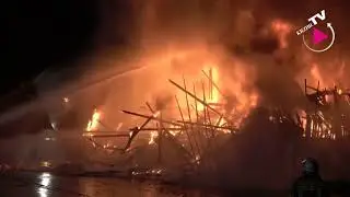 Gro&szlig;brand: Lagerhaus am Golfclub Schaichhof brennt komplett aus