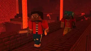nether very danger funny nether war with @bythman,funny boy,Shovio
