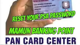 PAN CARD.. UTI PSA PASSWORD REESET
