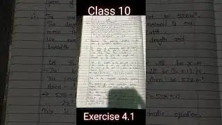 NCERT maths class 10th chapter 4 Quadratic Equation Exercise 4.1 solution #mathstricks #solutions✨