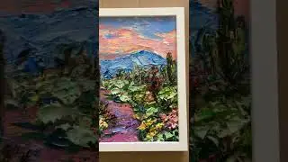 Painting ,,Arizona desert landscape&rdquo; 🎨Ready for the new home 🤗 Hello USA #arizonapainting #arizona