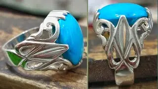 Full handmade silver ring work with most beautifull FEROZA stone 🤍💍