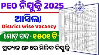 ଆସିଲା PEO vacancy ଲିଷ୍ଟ/Peo recruitment 2025/Odisha govt job#PEO
