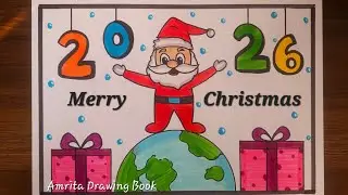 Merry Christmas Drawing easy | Santa Claus Drawing | Christmas Day Drawing | Christmas Tree Drawing