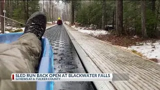 Sled run reopens for winter season at Blackwater Falls