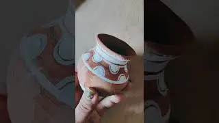 👉 Pot art work✨Designing pot  primitive art ❤️✨#art #diy #