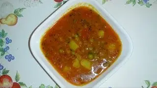 Aloo Tamatar sabzi or Aloo matar curry  Recipe Video -  Potato Peas Curry Recipe by Bhavna