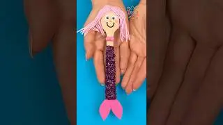 DIY Mermaid Spoon Craft | Easy & Fun Kids Craft Idea! 🧜&zwj;♀️  #diy #craft #craftyfun #kids