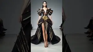 The Golden Phoenix: Futuristic Black & Gold Couture Gown Ignites the Fashion Universe  #gowngoals