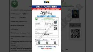 UPCATET PG 2025 Result Agriculture Siksha Selected Students #upcatet