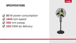 Stay Cool and Comfortable: Almonard 18 inch 1440rpm Mark-II Pedestal Fan, Sweep: 450 mm