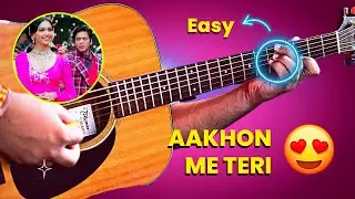 AANKHON MAI TERI | Beginner Guitar Tutorial | SRK